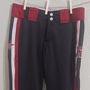 Boombah Baseball Softball Piping Mens Size 34 black with Red/White Stripes.